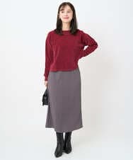 F1FAD45120 MK MICHEL KLEIN(小さいサイズ)(メゾン ドゥ サンク) 【小さいサイズ】モールヤーンボートネックニット/洗える グレージュ