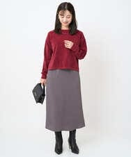 F1FAD45120 MK MICHEL KLEIN(小さいサイズ)(メゾン ドゥ サンク) 【小さいサイズ】モールヤーンボートネックニット/洗える グレージュ