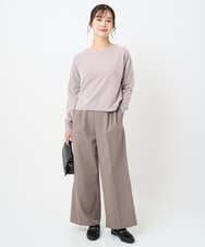 F1FAD45120 MK MICHEL KLEIN(小さいサイズ)(メゾン ドゥ サンク) 【小さいサイズ】モールヤーンボートネックニット/洗える グレージュ