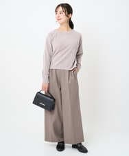 F1FAD45120 MK MICHEL KLEIN(小さいサイズ)(メゾン ドゥ サンク) 【小さいサイズ】モールヤーンボートネックニット/洗える グレージュ