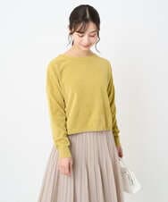 F1FAD45120 MK MICHEL KLEIN(小さいサイズ)(メゾン ドゥ サンク) 【小さいサイズ】モールヤーンボートネックニット/洗える グレージュ