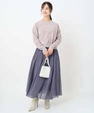 F1FAD45120 MK MICHEL KLEIN(小さいサイズ)(メゾン ドゥ サンク) 【小さいサイズ】モールヤーンボートネックニット/洗える グレージュ