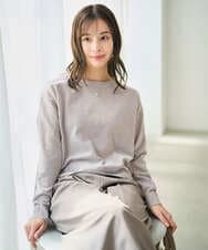 F1FAD45120 MK MICHEL KLEIN(小さいサイズ)(メゾン ドゥ サンク) 【小さいサイズ】モールヤーンボートネックニット/洗える グレージュ