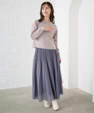 F1FAD45120 MK MICHEL KLEIN(小さいサイズ)(メゾン ドゥ サンク) 【小さいサイズ】モールヤーンボートネックニット/洗える グレージュ