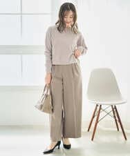 F1FAD45120 MK MICHEL KLEIN(小さいサイズ)(メゾン ドゥ サンク) 【小さいサイズ】モールヤーンボートネックニット/洗える グレージュ