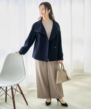 F1FAD45120 MK MICHEL KLEIN(小さいサイズ)(メゾン ドゥ サンク) 【小さいサイズ】モールヤーンボートネックニット/洗える グレージュ