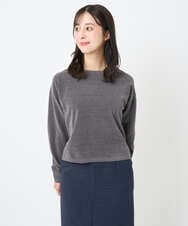 F1FAD45120 MK MICHEL KLEIN(小さいサイズ)(メゾン ドゥ サンク) 【小さいサイズ】モールヤーンボートネックニット/洗える グレージュ