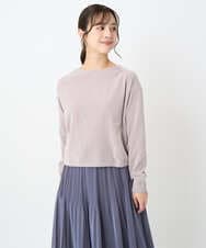 F1FAD45120 MK MICHEL KLEIN(小さいサイズ)(メゾン ドゥ サンク) 【小さいサイズ】モールヤーンボートネックニット/洗える グレージュ