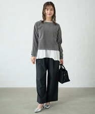 F1FAD45120 MK MICHEL KLEIN(小さいサイズ)(メゾン ドゥ サンク) 【小さいサイズ】モールヤーンボートネックニット/洗える グレージュ