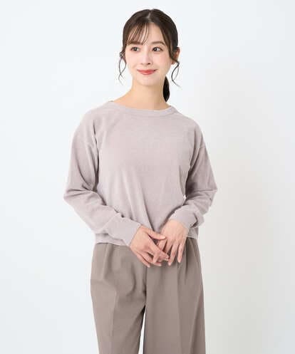 F1FAD45120 MK MICHEL KLEIN(小さいサイズ) 【小さいサイズ】モールヤーンボートネックニット/洗える