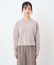 F1FAD45120 MK MICHEL KLEIN(小さいサイズ)(メゾン ドゥ サンク) 【小さいサイズ】モールヤーンボートネックニット/洗える グレージュ