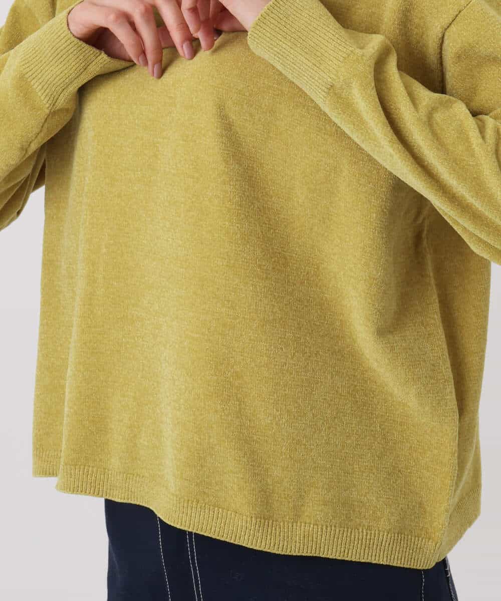 F1FAD45120 MK MICHEL KLEIN(小さいサイズ)(メゾン ドゥ サンク) 【小さいサイズ】モールヤーンボートネックニット/洗える マスタード