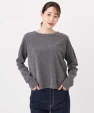 F1FAD45120 MK MICHEL KLEIN(小さいサイズ)(メゾン ドゥ サンク) 【小さいサイズ】モールヤーンボートネックニット/洗える マスタード