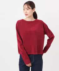 F1FAD45120 MK MICHEL KLEIN(小さいサイズ)(メゾン ドゥ サンク) 【小さいサイズ】モールヤーンボートネックニット/洗える マスタード