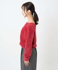 F1FAD46130 MK MICHEL KLEIN(小さいサイズ)(メゾン ドゥ サンク) 【小さいサイズ】フェザーニットプルオーバー/前後2way/洗える レッド