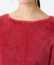 F1FAD46130 MK MICHEL KLEIN(小さいサイズ)(メゾン ドゥ サンク) 【小さいサイズ】フェザーニットプルオーバー/前後2way/洗える レッド