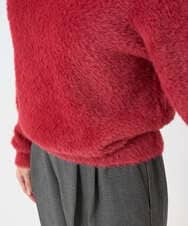 F1FAD46130 MK MICHEL KLEIN(小さいサイズ)(メゾン ドゥ サンク) 【小さいサイズ】フェザーニットプルオーバー/前後2way/洗える レッド