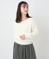 F1FAD46130 MK MICHEL KLEIN(小さいサイズ)(メゾン ドゥ サンク) 【小さいサイズ】フェザーニットプルオーバー/前後2way/洗える レッド