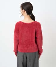 F1FAD46130 MK MICHEL KLEIN(小さいサイズ)(メゾン ドゥ サンク) 【小さいサイズ】フェザーニットプルオーバー/前後2way/洗える レッド