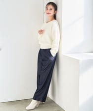 F1FAD46130 MK MICHEL KLEIN(小さいサイズ)(メゾン ドゥ サンク) 【小さいサイズ】フェザーニットプルオーバー/前後2way/洗える レッド