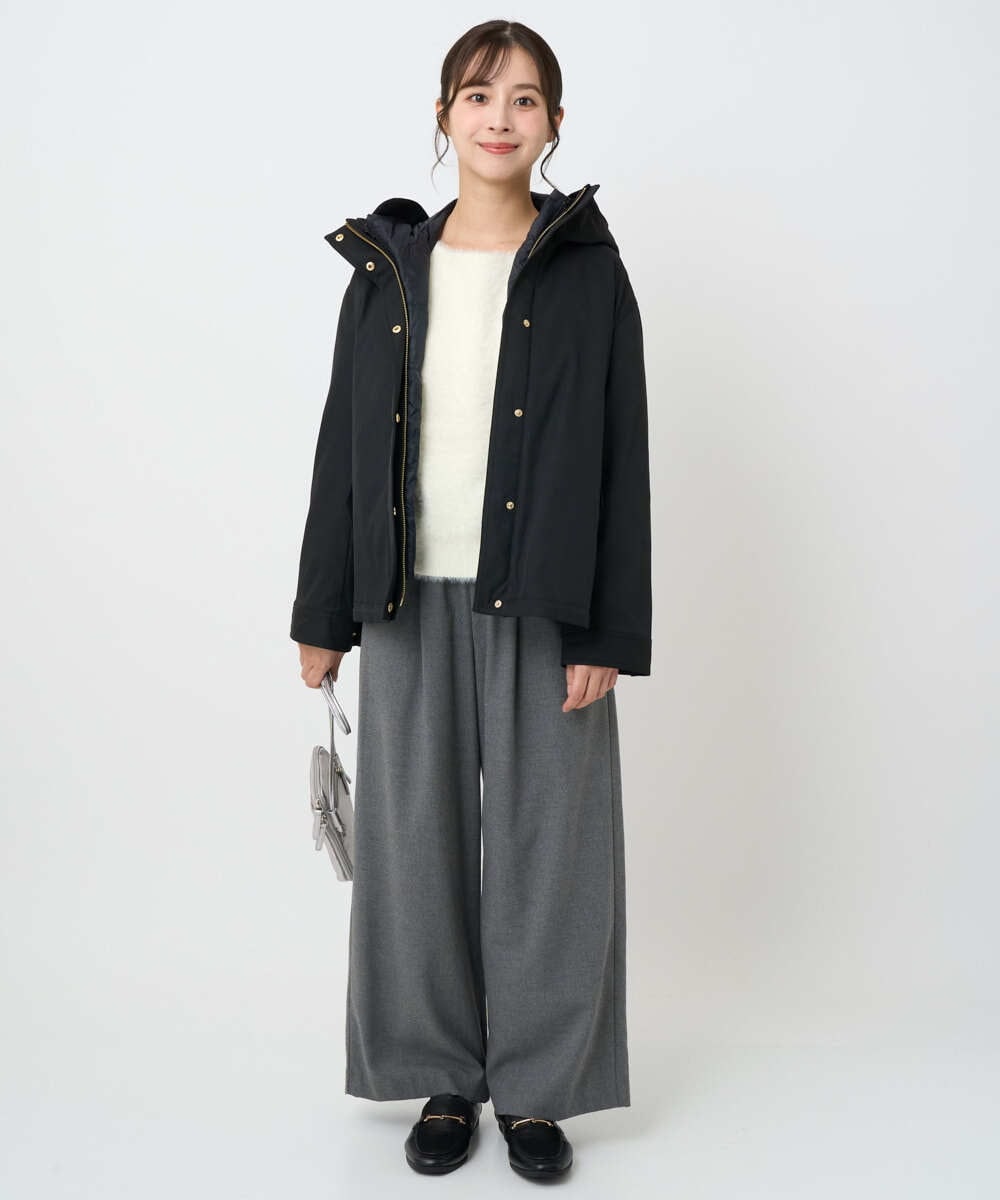 F1FAD46130 MK MICHEL KLEIN(小さいサイズ)(メゾン ドゥ サンク) 【小さいサイズ】フェザーニットプルオーバー/前後2way/洗える レッド