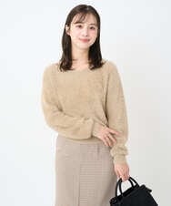 F1FAD46130 MK MICHEL KLEIN(小さいサイズ)(メゾン ドゥ サンク) 【小さいサイズ】フェザーニットプルオーバー/前後2way/洗える レッド