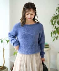 F1FAD46130 MK MICHEL KLEIN(小さいサイズ)(メゾン ドゥ サンク) 【小さいサイズ】フェザーニットプルオーバー/前後2way/洗える レッド