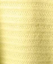 F1FAD47150 MK MICHEL KLEIN(小さいサイズ)(メゾン ドゥ サンク) 【小さいサイズ】シアーボーダーボリュームパフスリーブニット/洗える ライトイエロー