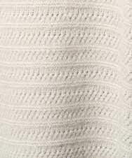 F1FAD47150 MK MICHEL KLEIN(小さいサイズ)(メゾン ドゥ サンク) 【小さいサイズ】シアーボーダーボリュームパフスリーブニット/洗える ライトイエロー