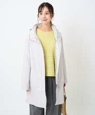 F1FAD47150 MK MICHEL KLEIN(小さいサイズ)(メゾン ドゥ サンク) 【小さいサイズ】シアーボーダーボリュームパフスリーブニット/洗える ライトイエロー