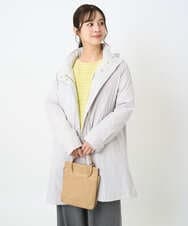 F1FAD47150 MK MICHEL KLEIN(小さいサイズ)(メゾン ドゥ サンク) 【小さいサイズ】シアーボーダーボリュームパフスリーブニット/洗える ライトイエロー