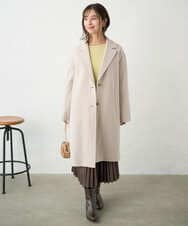 F1FAD47150 MK MICHEL KLEIN(小さいサイズ)(メゾン ドゥ サンク) 【小さいサイズ】シアーボーダーボリュームパフスリーブニット/洗える ライトイエロー