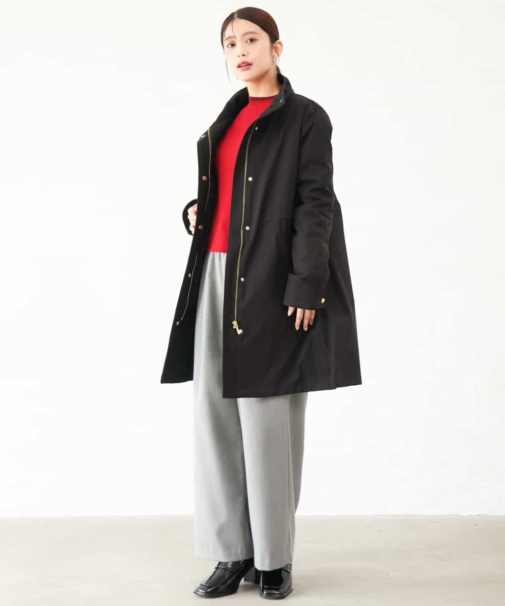 F1FAG43140 MK MICHEL KLEIN(小さいサイズ)(メゾン ドゥ サンク) 【小さいサイズ】[洗える]配色ラメライン入りフレアースリーブニット ホワイト（ボーダー）