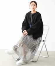 F1FAG45120 MK MICHEL KLEIN(小さいサイズ)(メゾン ドゥ サンク) 【小さいサイズ】[洗える]モールヤーンボートネックニット レッド
