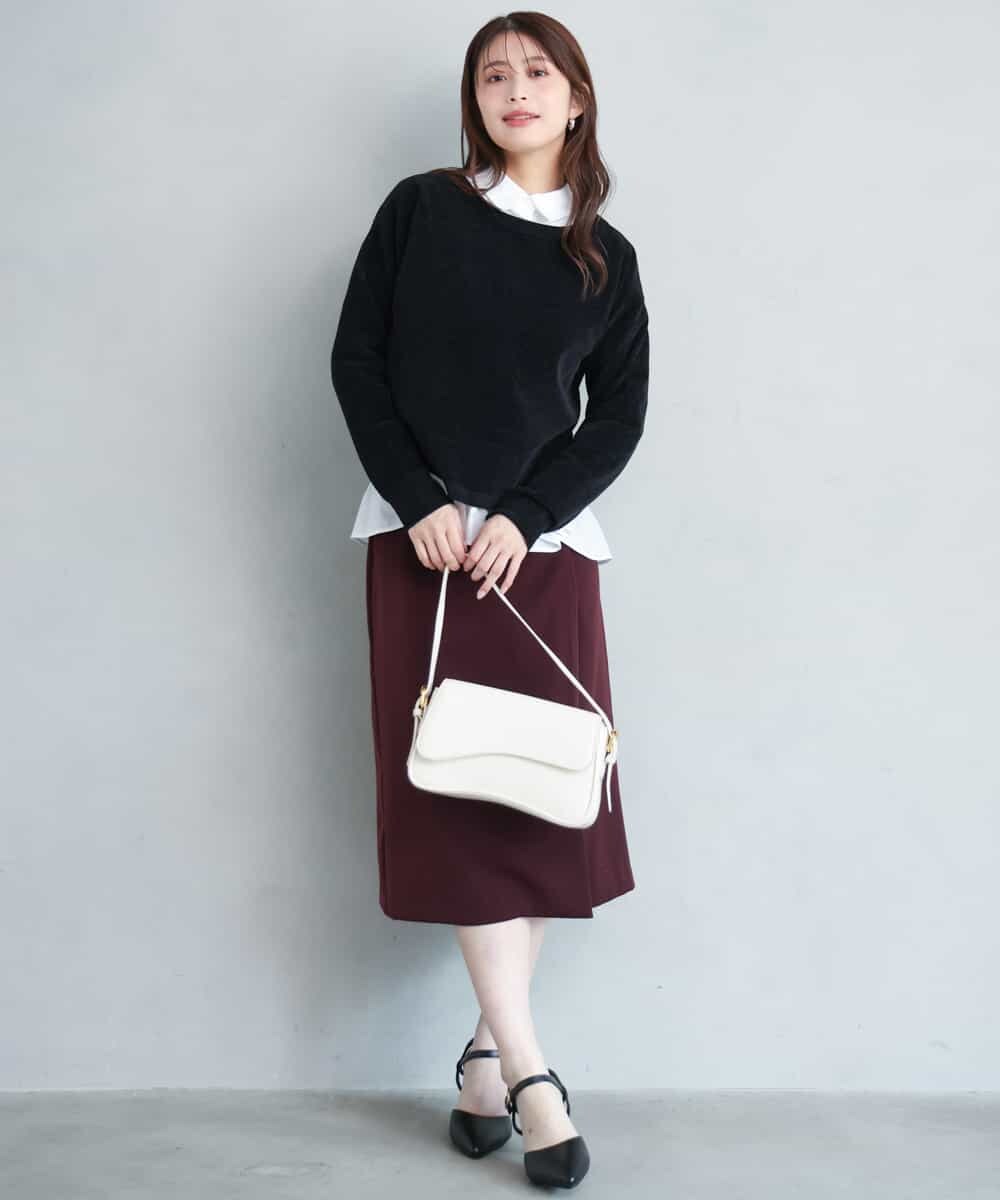 F1FAG45120 MK MICHEL KLEIN(小さいサイズ)(メゾン ドゥ サンク) 【小さいサイズ】[洗える]モールヤーンボートネックニット レッド