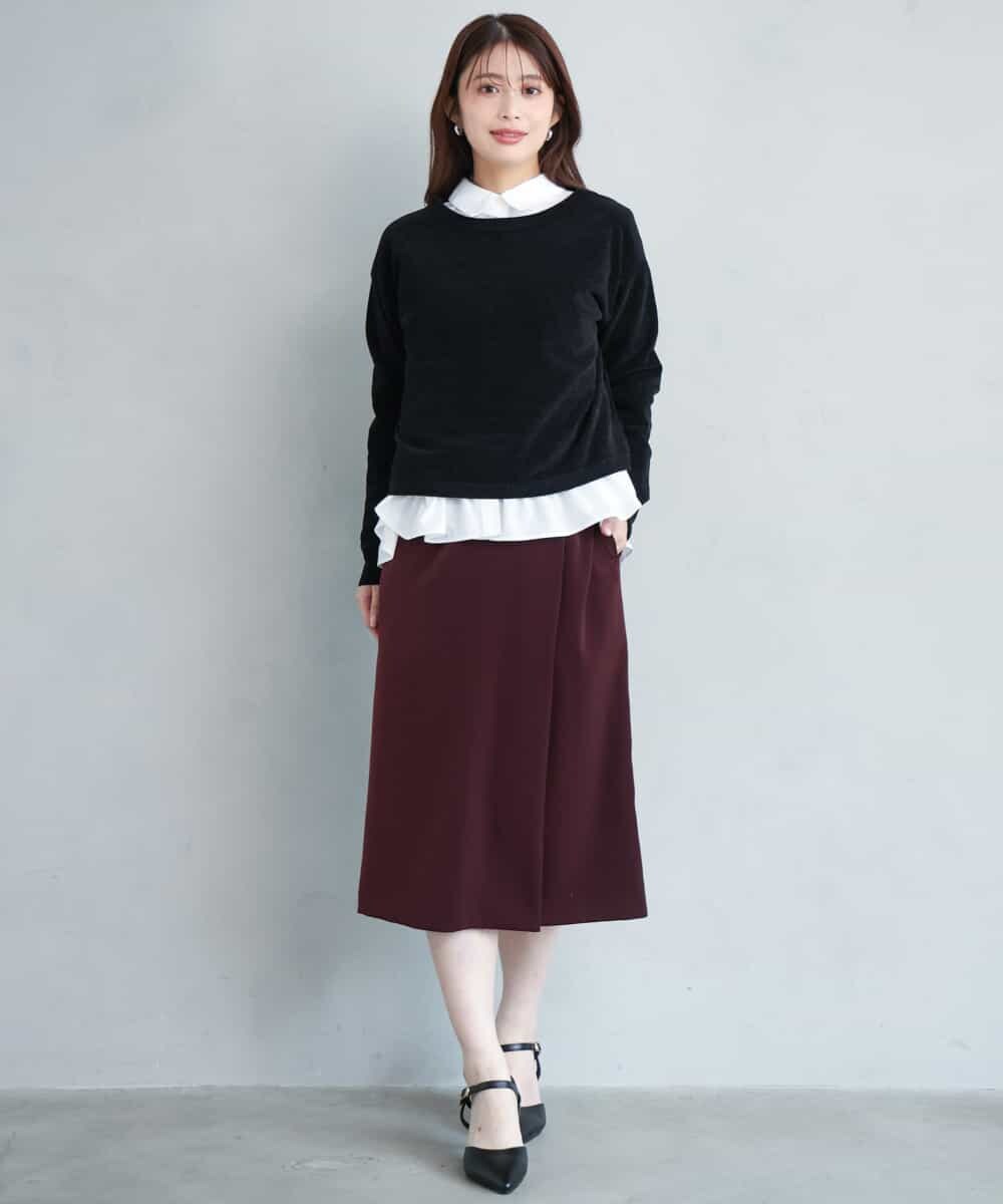 F1FAG45120 MK MICHEL KLEIN(小さいサイズ)(メゾン ドゥ サンク) 【小さいサイズ】[洗える]モールヤーンボートネックニット レッド
