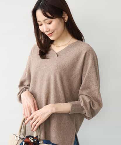 F1FAG55230 MK MICHEL KLEIN(小さいサイズ) 【小さいサイズ】[カシミヤ混/洗える]Vネックニット