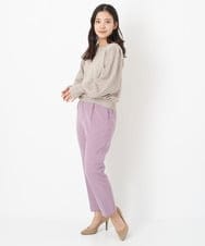 F1FAS03140 MK MICHEL KLEIN(小さいサイズ)(メゾン ドゥ サンク) 【小さいサイズ】ボリュームスリーブニット/洗える モカ