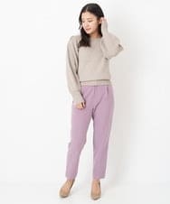 F1FAS03140 MK MICHEL KLEIN(小さいサイズ)(メゾン ドゥ サンク) 【小さいサイズ】ボリュームスリーブニット/洗える モカ