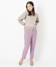 F1FAS03140 MK MICHEL KLEIN(小さいサイズ)(メゾン ドゥ サンク) 【小さいサイズ】ボリュームスリーブニット/洗える モカ