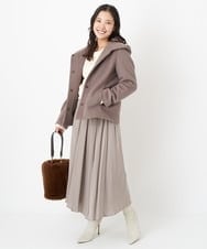F1FAS03140 MK MICHEL KLEIN(小さいサイズ)(メゾン ドゥ サンク) 【小さいサイズ】ボリュームスリーブニット/洗える モカ