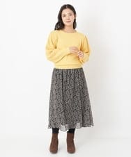 F1FAS03140 MK MICHEL KLEIN(小さいサイズ)(メゾン ドゥ サンク) 【小さいサイズ】ボリュームスリーブニット/洗える モカ