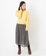 F1FAS03140 MK MICHEL KLEIN(小さいサイズ)(メゾン ドゥ サンク) 【小さいサイズ】ボリュームスリーブニット/洗える モカ