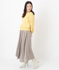 F1FAS03140 MK MICHEL KLEIN(小さいサイズ)(メゾン ドゥ サンク) 【小さいサイズ】ボリュームスリーブニット/洗える モカ