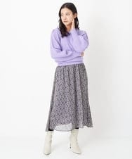 F1FAS03140 MK MICHEL KLEIN(小さいサイズ)(メゾン ドゥ サンク) 【小さいサイズ】ボリュームスリーブニット/洗える モカ