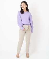 F1FAS03140 MK MICHEL KLEIN(小さいサイズ)(メゾン ドゥ サンク) 【小さいサイズ】ボリュームスリーブニット/洗える モカ