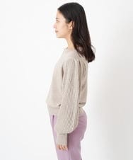 F1FAS03140 MK MICHEL KLEIN(小さいサイズ)(メゾン ドゥ サンク) 【小さいサイズ】ボリュームスリーブニット/洗える モカ