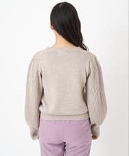 F1FAS03140 MK MICHEL KLEIN(小さいサイズ)(メゾン ドゥ サンク) 【小さいサイズ】ボリュームスリーブニット/洗える モカ