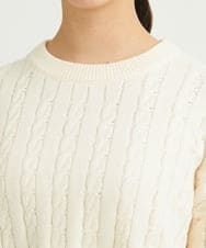 F1FAV01120 MK MICHEL KLEIN(小さいサイズ)(メゾン ドゥ サンク) 【小さいサイズ】ケーブル編みニットプルオーバー/洗える オレンジ