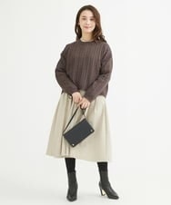 F1FAV01120 MK MICHEL KLEIN(小さいサイズ)(メゾン ドゥ サンク) 【小さいサイズ】ケーブル編みニットプルオーバー/洗える オレンジ